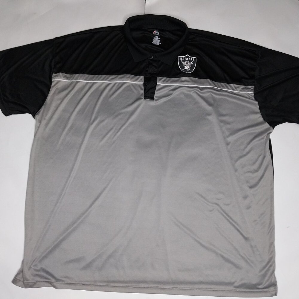 Raiders NFL Majestic Men's Polo Size 6XL 100%Polyester